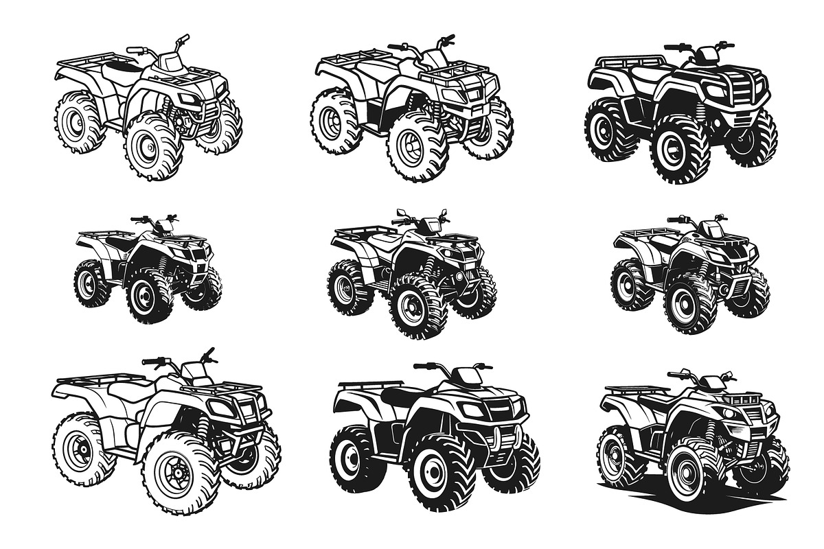 All Terrain Vehicle vectors Set, an Object Graphic by Billah Hub