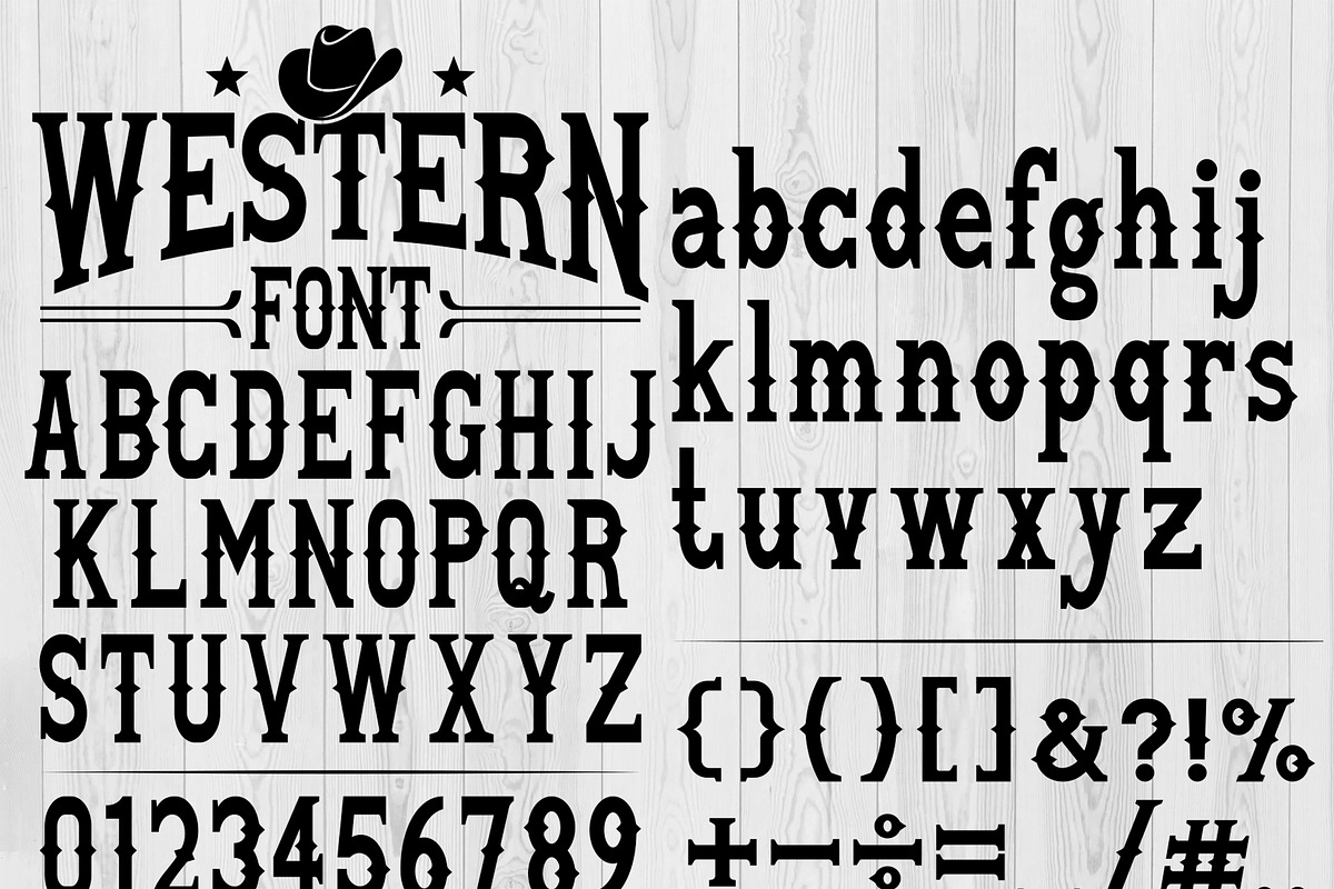 Western Cowboy Font Bundle Alphabet, a Symbol Font by Graphixmania (Photo 4 of 8)