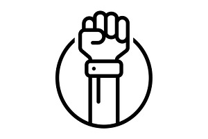 Raised justice black icon, an Outline Icon by Creative priyanka
