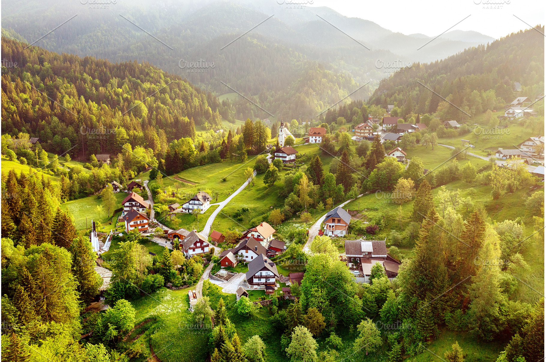 Calm idyllic village in Slovenian, a Nature Photo by Nature and travel