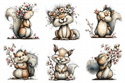 Watercolor Spring Squirrel Clipart, an Illustration by Daily.Designs (Thumbnail 4 of 8)