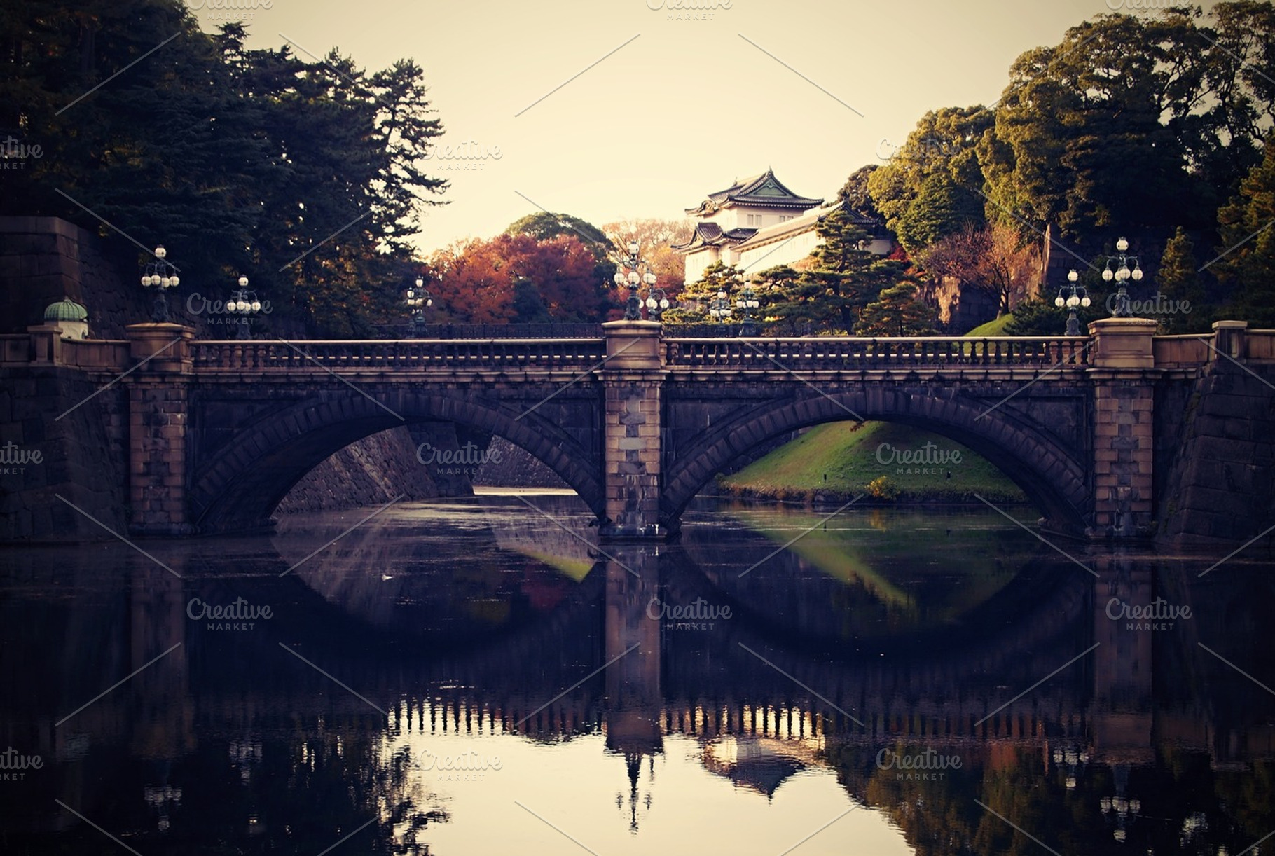 Stone Bridge In Tokyo