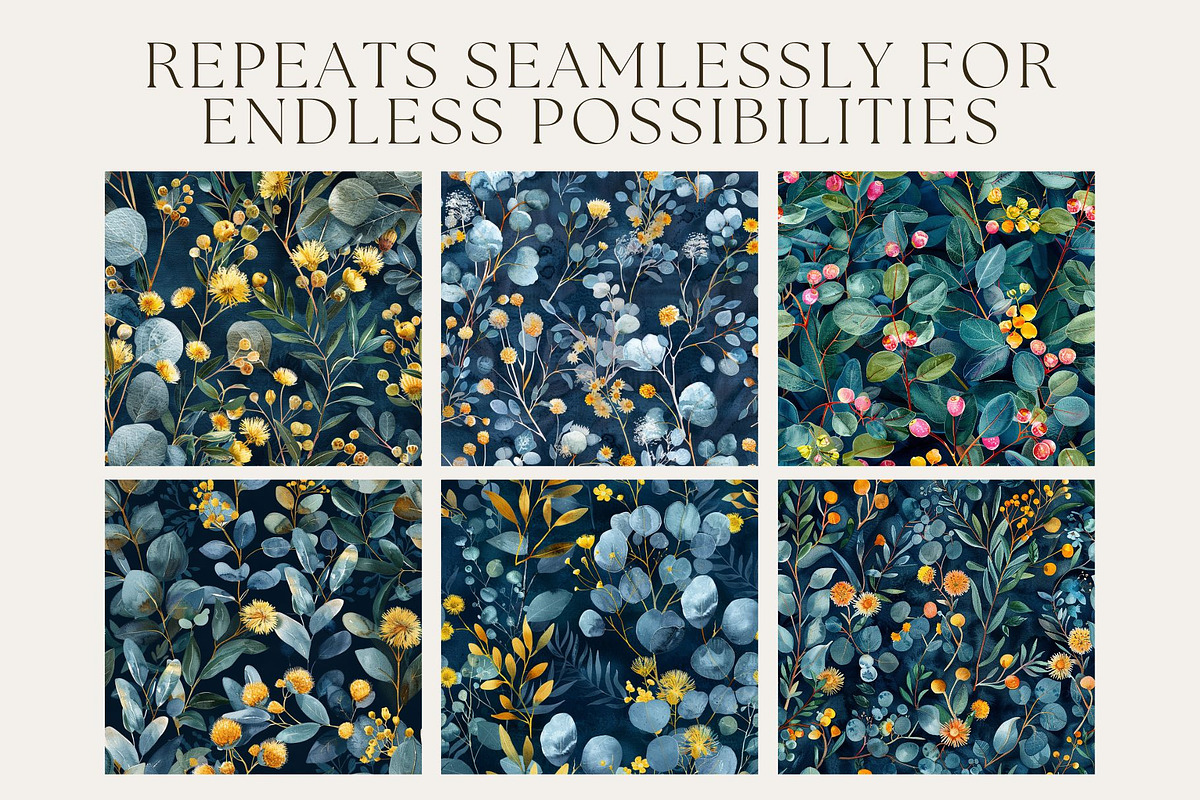 8 Australian Native Plants Patterns, a Pattern Graphic by Inknfolly