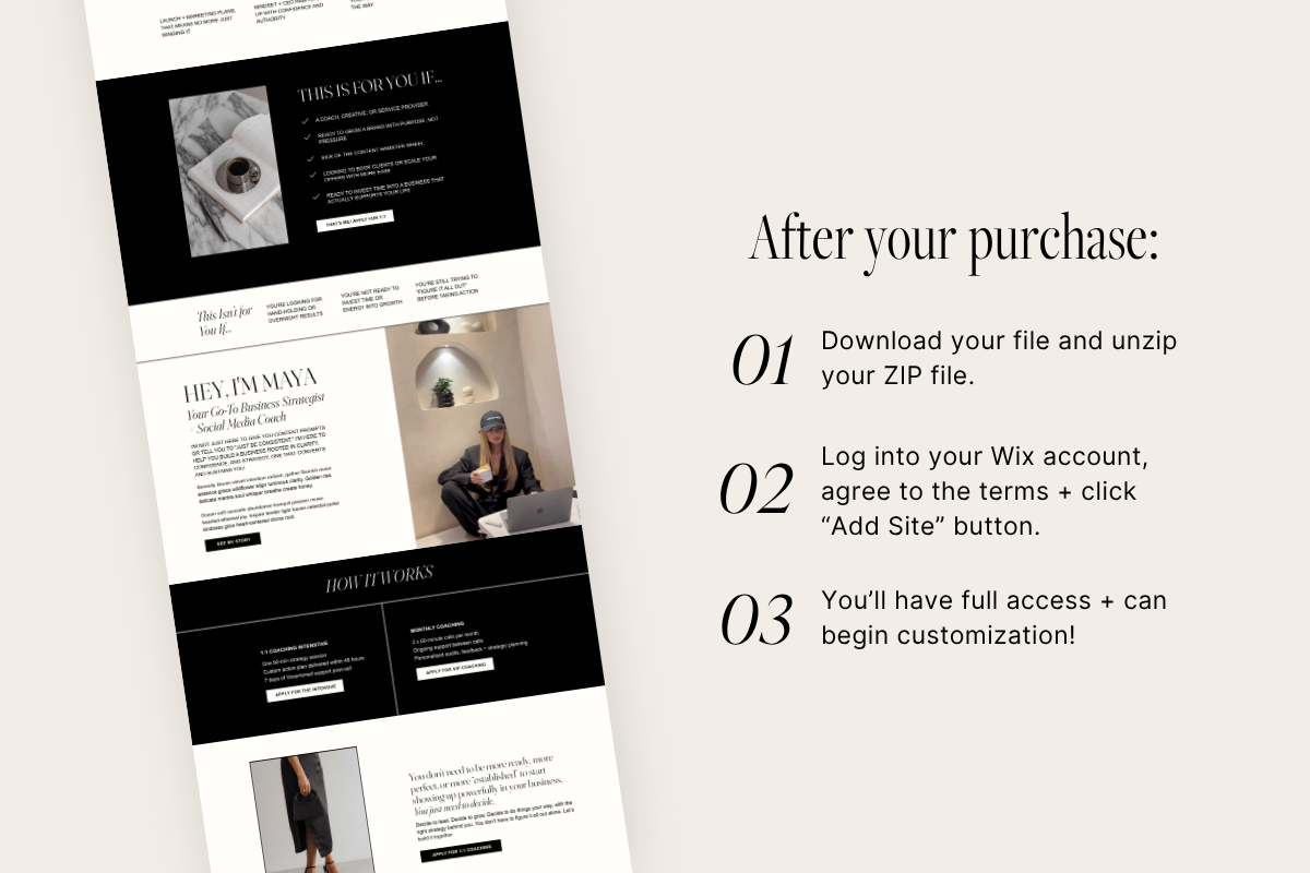CAVIAR | Wix Website Template preview 7