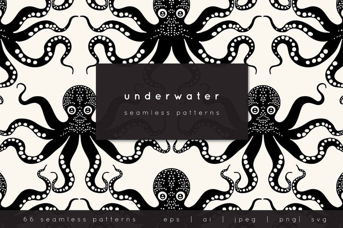 Underwater Seamless Patterns Bundle, a Pattern Graphic by Curly_Pat (Photo 1 of 15)