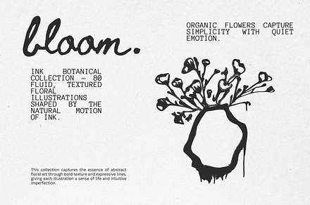 Bloom: 80 Ink Botanical Pack, a Decorative Illustration by Veyla