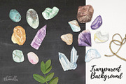 Crystals & Gems Watercolor 75 Set, an Illustration by Bloomella (Thumbnail 5 of 6)