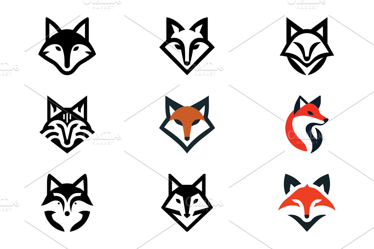 Elegant Geometric Fox Head Logos, a Branding & Logo Template by Vectorium Studio