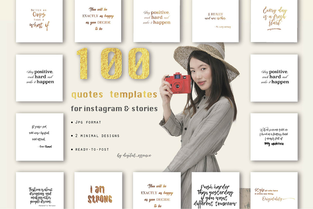 100 quotes templates for instagram, a Social Media Template by digital_essence (Photo 1 of 5)