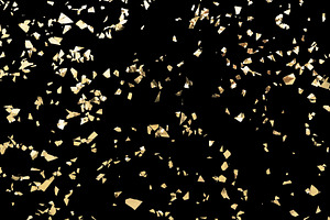 Glitter gold confetti isolated