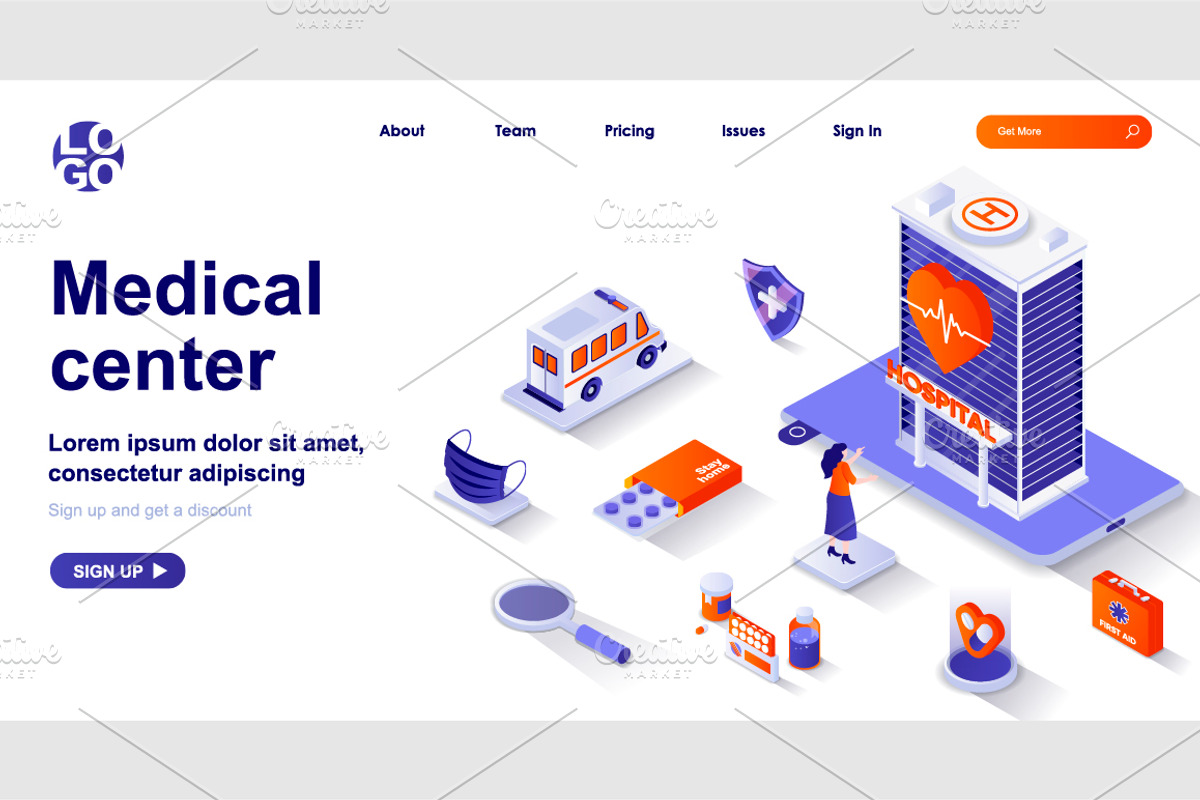 Isometric Landing Page Template, a Templates & Theme by alexdndz (Photo 17 of 31)