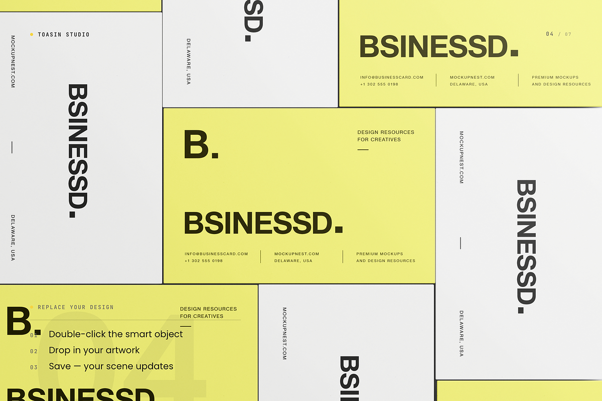 85x55 Business Card Mockup, an Advertising Mockup by Toasin Studio (Photo 4 of 7)