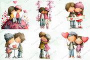Whimsical Valentine Couple Clipart, an Illustration by Creative Art (Thumbnail 4 of 9)