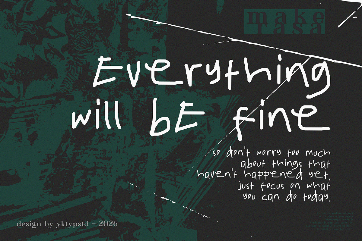 Funny Impressions-Messy Handwritten, a Handwritten Font by Yktypstd (Photo 3 of 6)