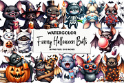 Funny Halloween Bats Clipart Bundle, an Illustration by DreamArtGraphic (Thumbnail 1 of 4)