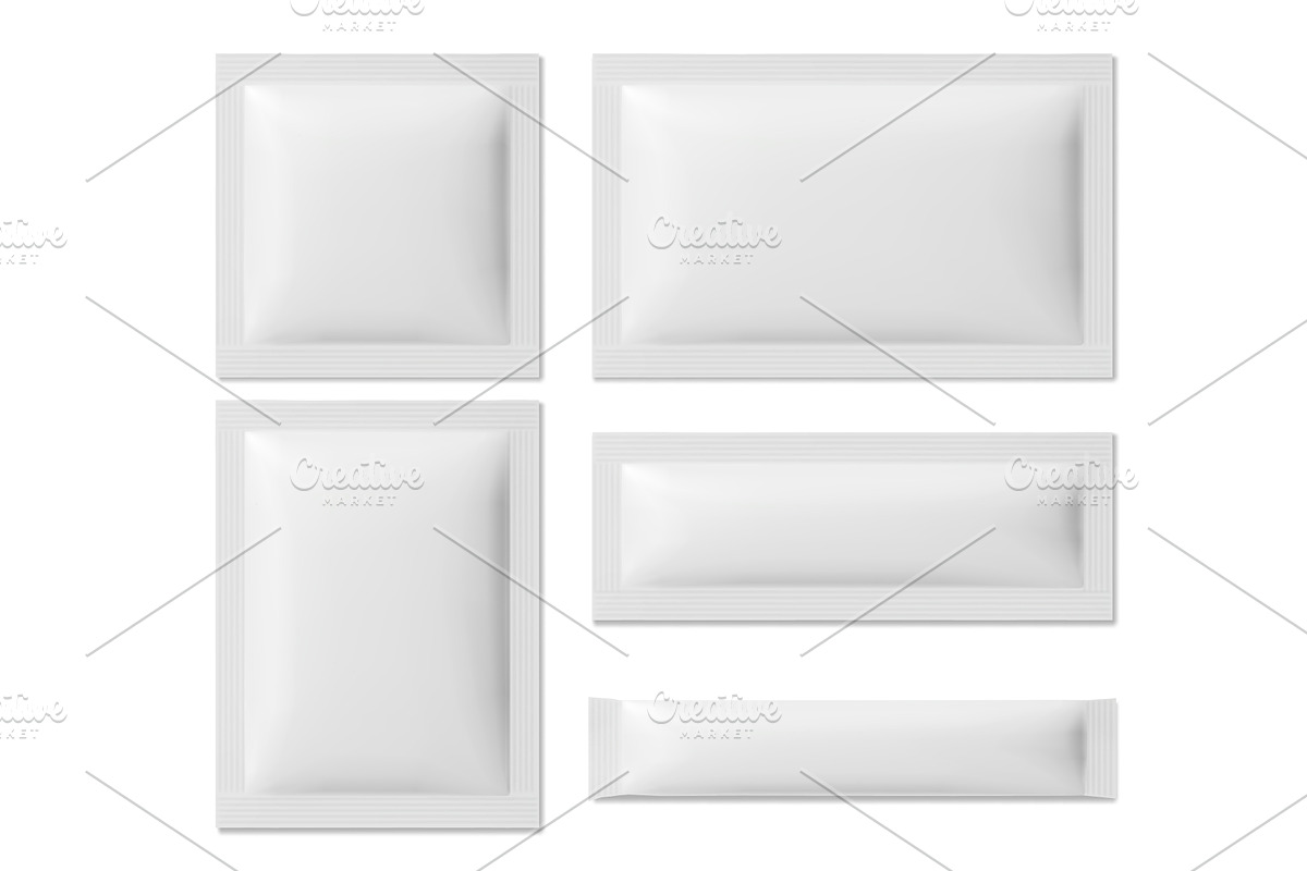 Blank sachet mockups set isolated on, an Object Illustration by art PVP - market