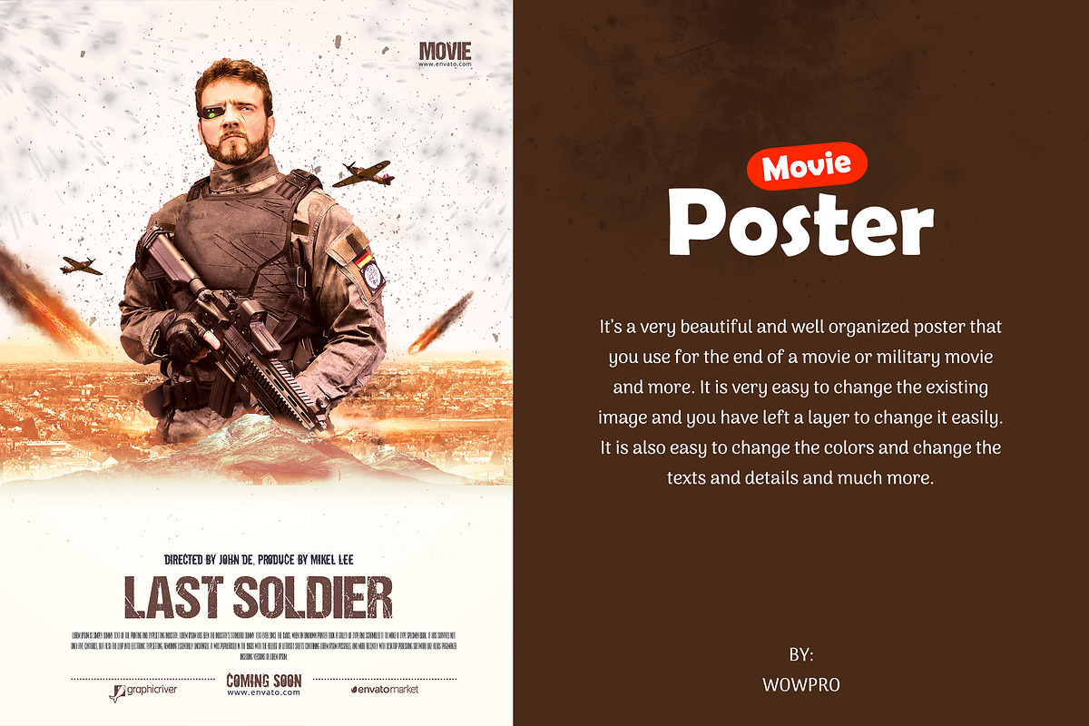 The Last Soldier Movie Poster/Flyer, a Brochure Template by WOWPro (Photo 2 of 4)