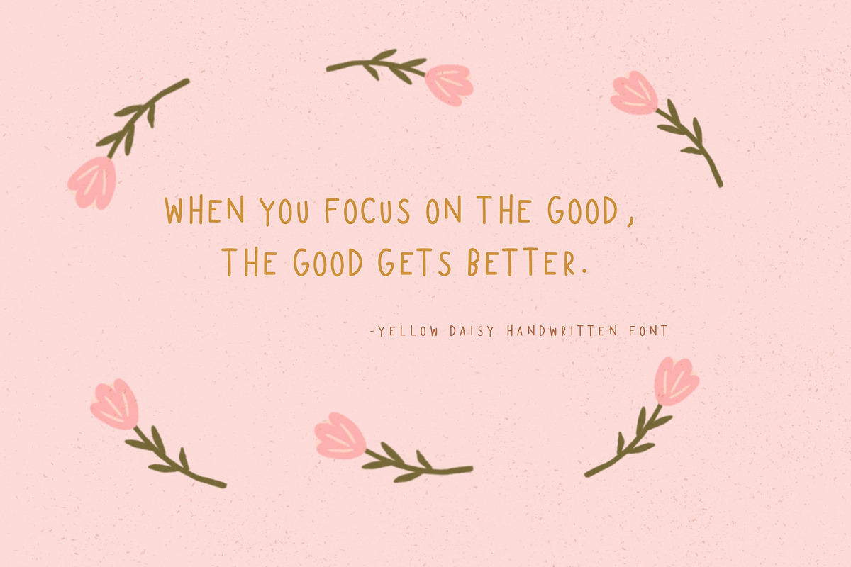 Yellow Daisy | Handwritten Font, a Handwritten Font by Darla Studio (Photo 9 of 12)