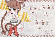 Manga portrait procreate brush, a Brush Add-On by Meisanmui (Thumbnail 2 of 5)