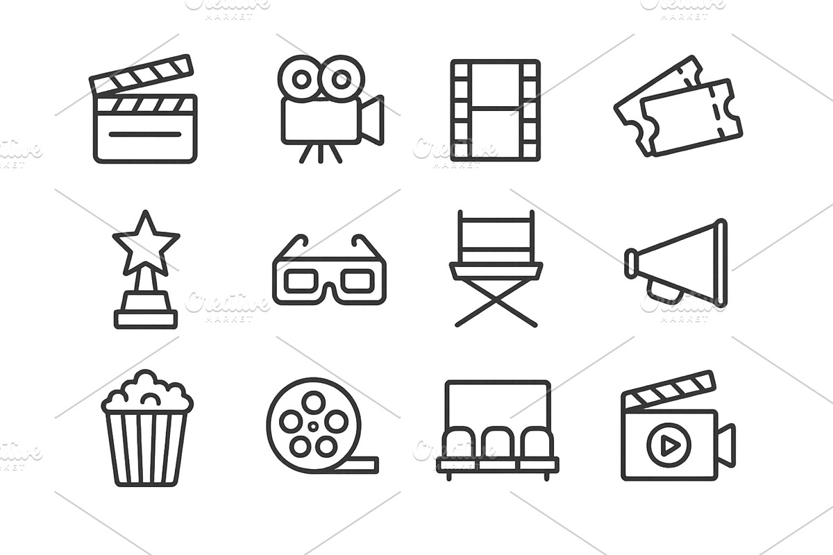 Collection of film-related icons, an Illustration by ZinetroN