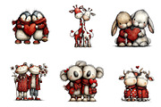 Whimsical Valentine Animal Couples, an Illustration by CreationArt (Thumbnail 3 of 6)
