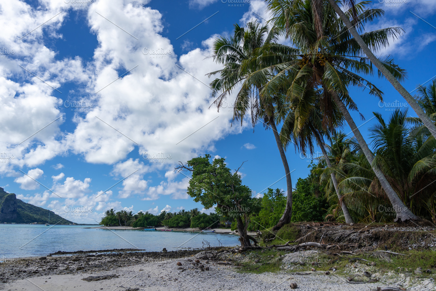 Scenic View of Maupiti Island from a Tropical Beach in French Po, a Photo by GoodGoods