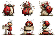 Whimsical Ladybug Clipart, an Illustration by Sublimation Artist (Thumbnail 7 of 7)