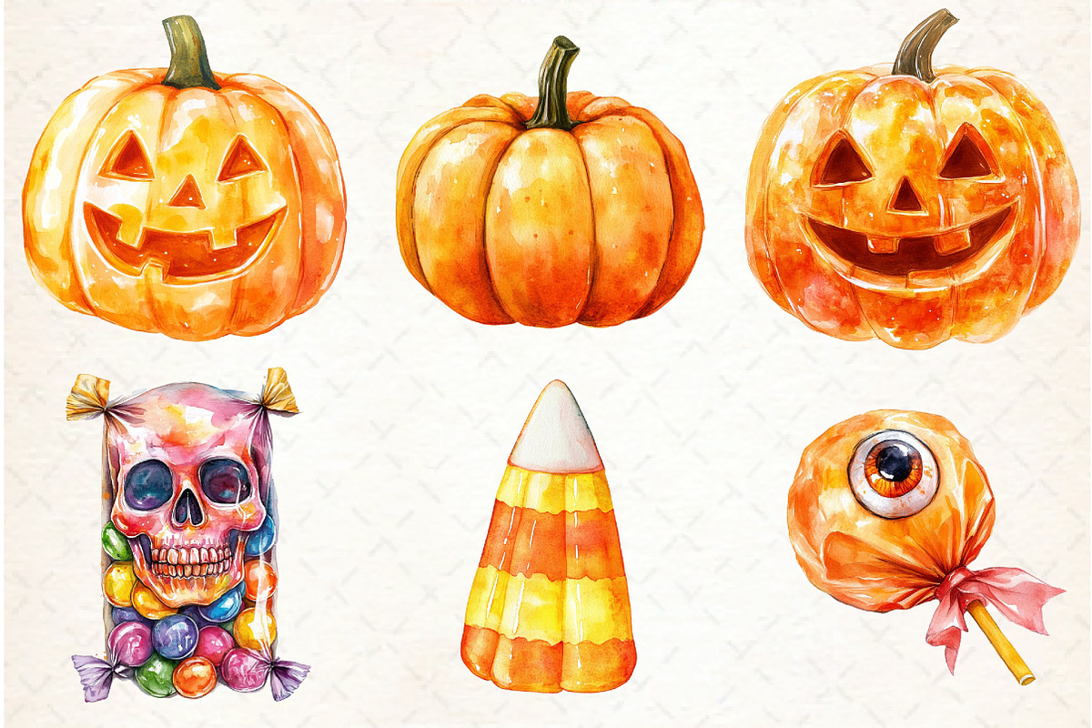 Halloween Candy Clipart, an Illustration by Libby Wishes (Photo 3 of 7)