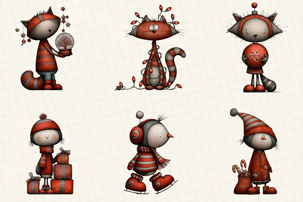 Whimsical Christmas Clipart, an Illustration by DreamCafeArt (Photo 2 of 6)