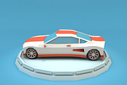 Cartoon Sport Car Low Poly, a Cars & Vehicle 3D Model by Low Poly Lab (Thumbnail 3 of 9)