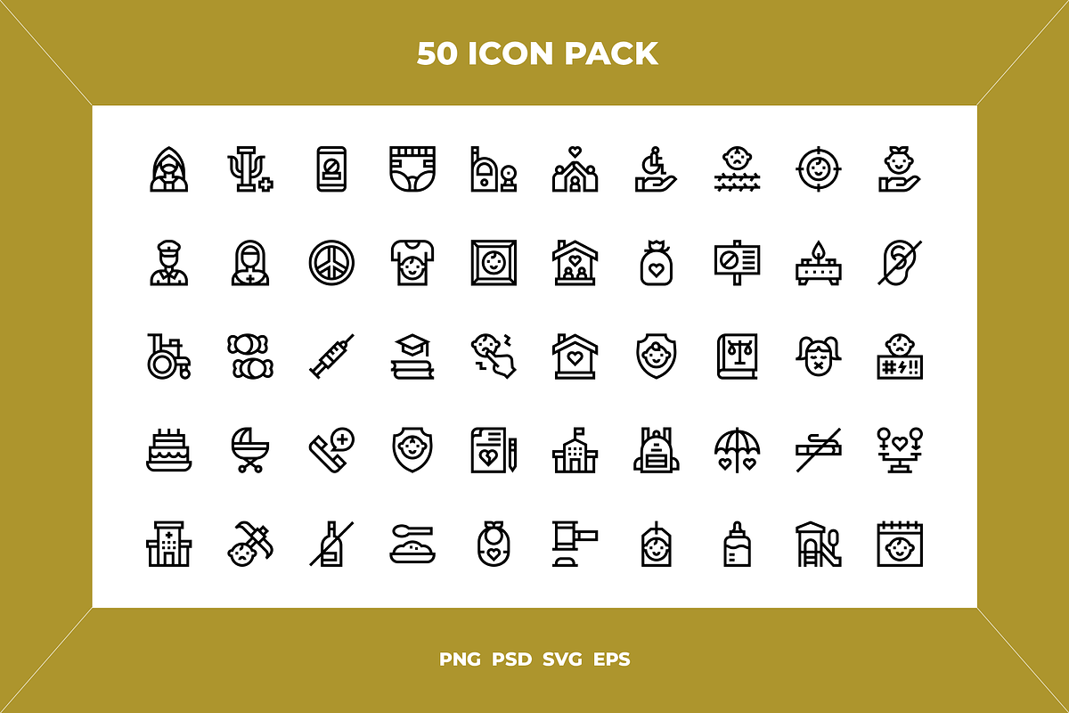 Children protection icons, an Outline Icon by Wencory (Photo 1 of 2)