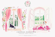 chateau clipart french illustration, a Decorative Illustration by Patishop Art (Thumbnail 2 of 10)