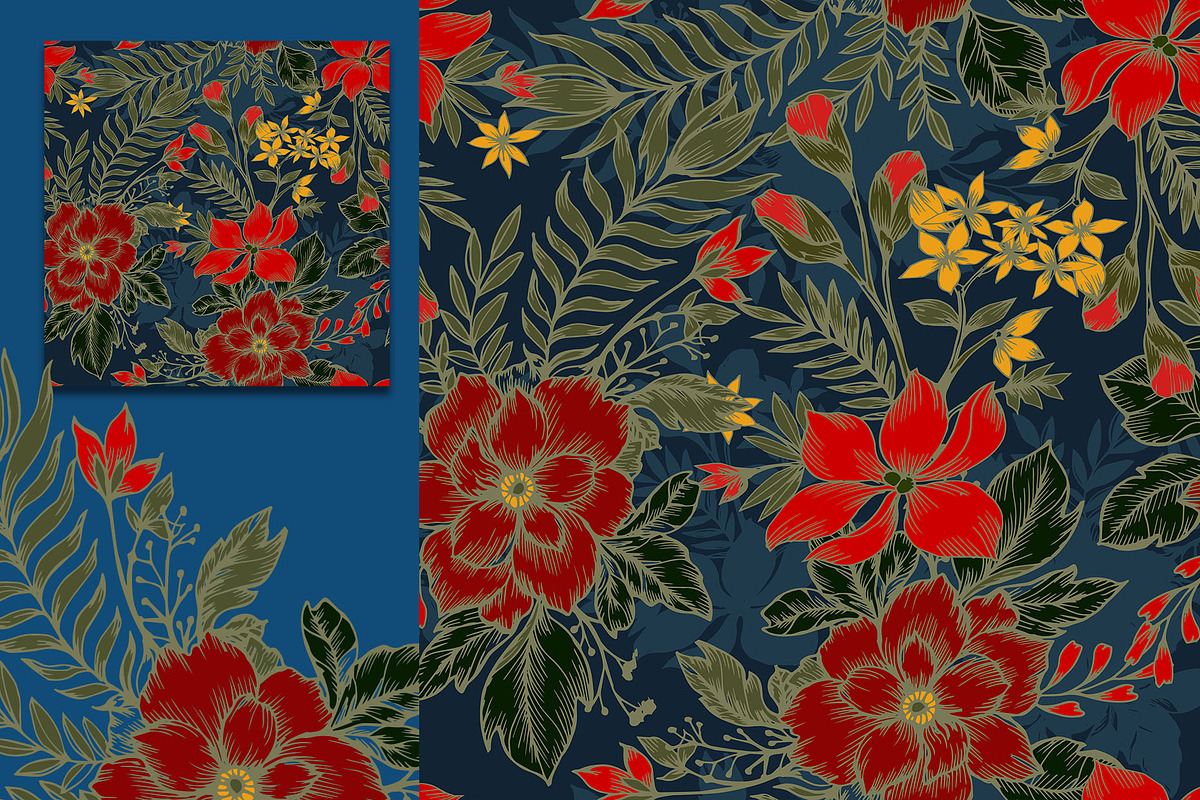 20EPS/jpg seamless floral pattern, a Pattern Graphic by Theraphosath (Photo 6 of 11)