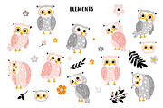 Cute owls with flowers., an Animal Illustration by rosypatterns (Thumbnail 3 of 5)