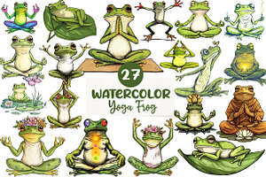 YOGA Frog Sublimation Clipart, an Illustration by CreationArt