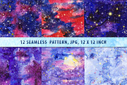 Watercolor patterns Starry sky, a Pattern Graphic by Olgaart (Thumbnail 3 of 3)
