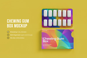 Chewing Gum Box Mockup