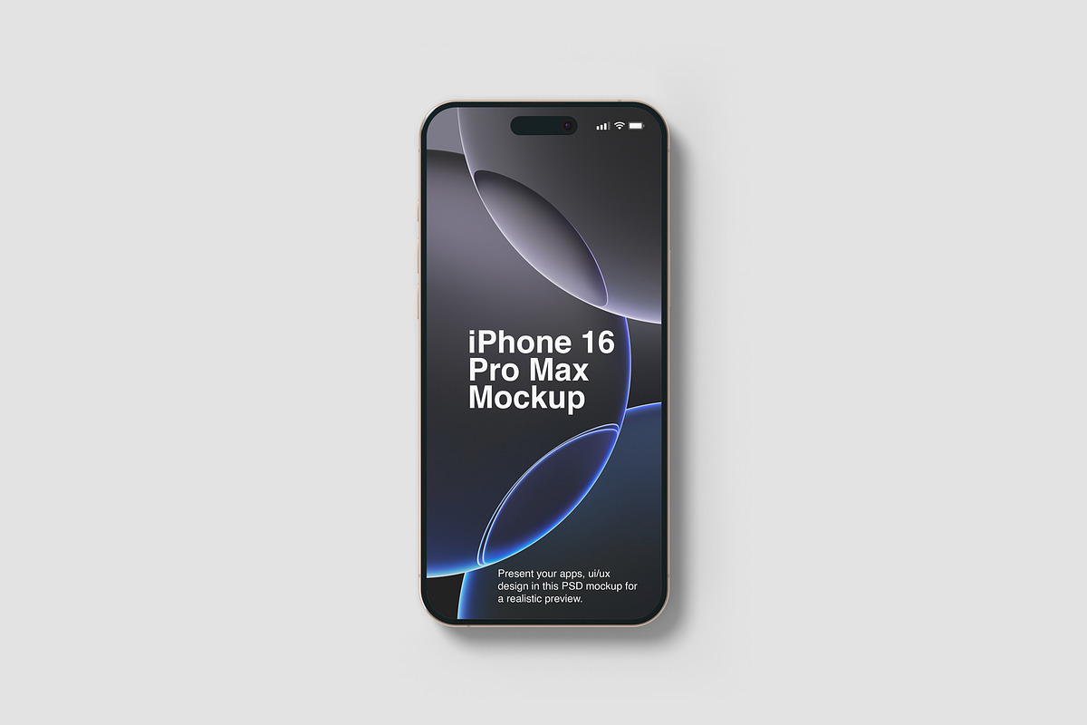 iPhone 16 Pro Max Mockups, an iPhone Mockup by graphiccrew (Photo 5 of 16)