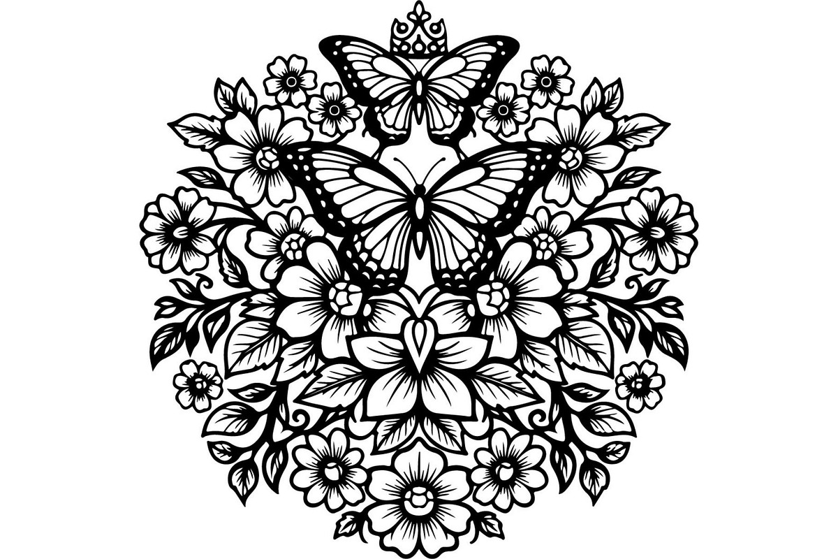 Decorative Floral Panel Vector Set, a Decorative Illustration by Designer_Momina (Photo 8 of 20)