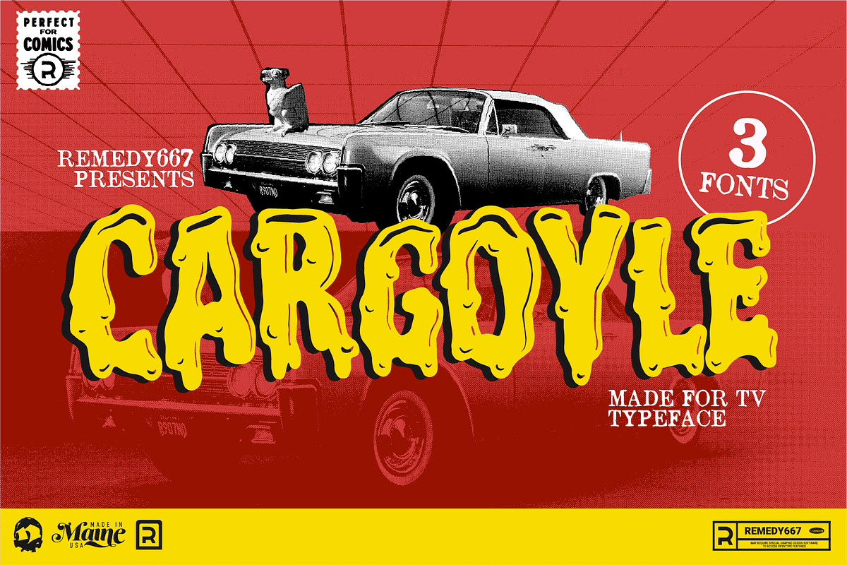 Cargoyle - Made for TV Typeface, a Sans Serif Font by Remedy667 (Photo 1 of 6)
