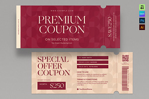 Gift Voucher Coupon Template, a Stationery Template by BrandPacks