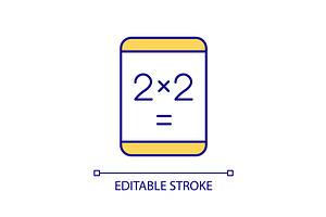 Calculator app on tablet computer, an Outline Icon by IMG Visuals