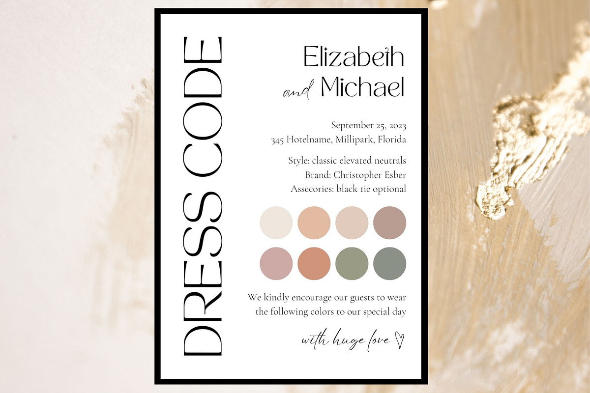 Wedding dresscode attire card, a Card Template by EvaTemplates (Photo 3 of 7)