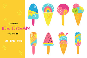 Ice cream summer bright collection, an Object Graphic by Mila_art
