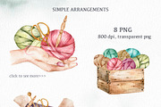 Knitting & Crochet Watercolor, an Object Illustration by CaraulanStore (Thumbnail 7 of 7)