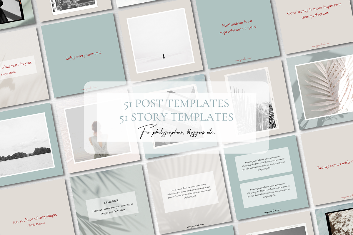 Ocean Instagram Templates Canva, a Social Media Template by IRISEA DESIGNS (Photo 3 of 6)