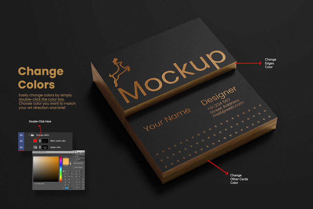 Stacked Business Card Mockup Set, a Mockup by Remnand Studio (Photo 4 of 9)