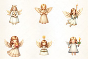 Christmas Angel with Candle Clipart, an Illustration by CrexoraLab (Thumbnail 2 of 5)