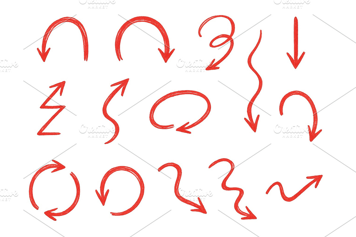 Red arrows and lines on a white, an Illustration by ZinetroN