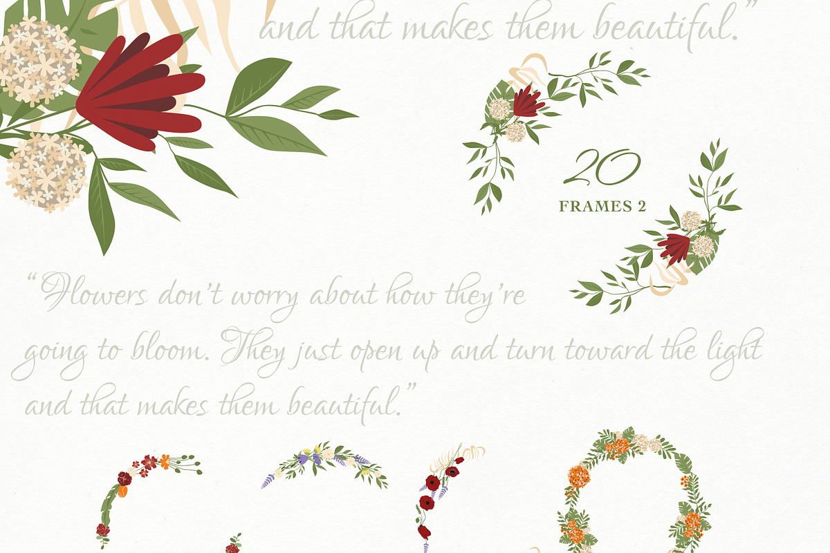 Poem of Flowers Design Set, a Decorative Illustration by WildStrawberry Magic (Photo 11 of 23)